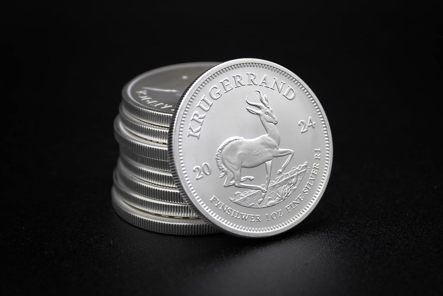 2017 - Present (Random Year) South Africa 1 oz Silver Krugerrand Lot of (5) Coins Brilliant Uncirculated with Certificates of Authenticity 1 Rand (R1) Seller BU