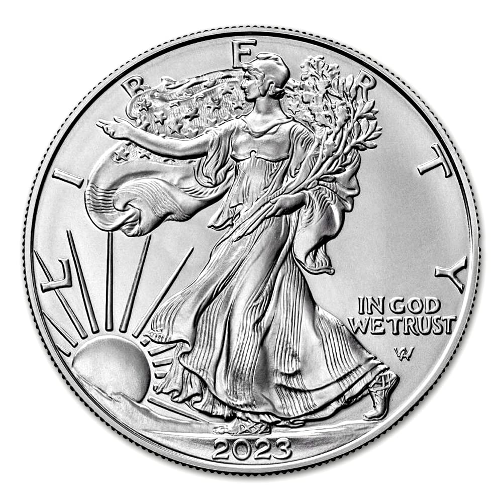 2023-1 oz American Silver Eagle Coin Brilliant Uncirculated with Certificate of Authenticity $1 Seller BU