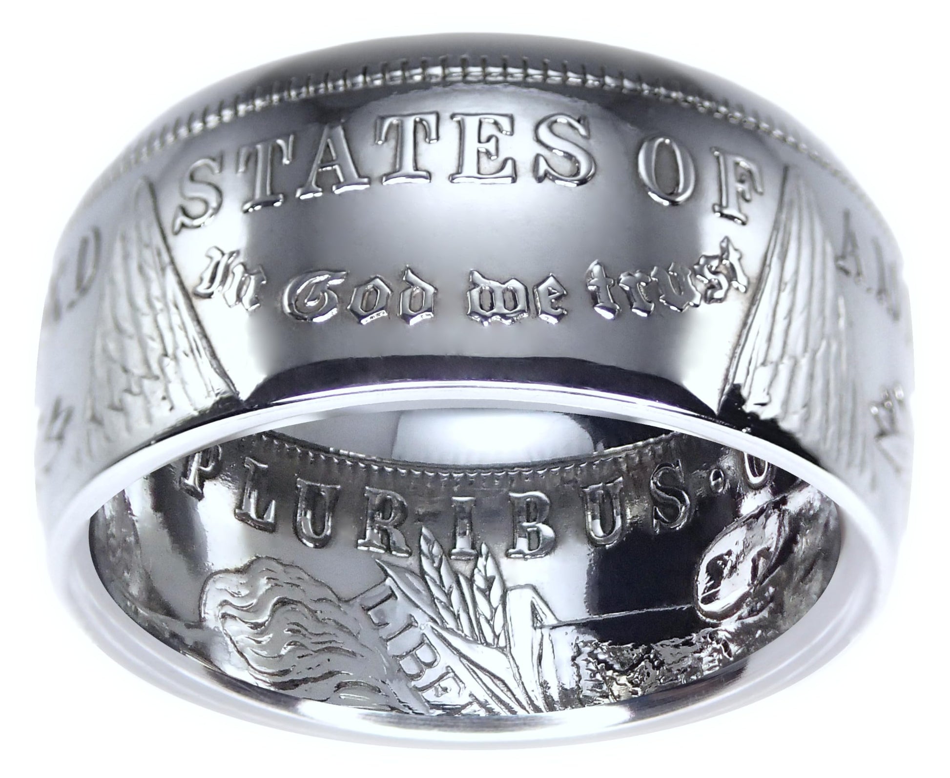 MORGAN Silver Dollar U.S. Coin Ring (Sizes 7-15) - Custom Handmade in USA (Antiqued/Tails, 7)