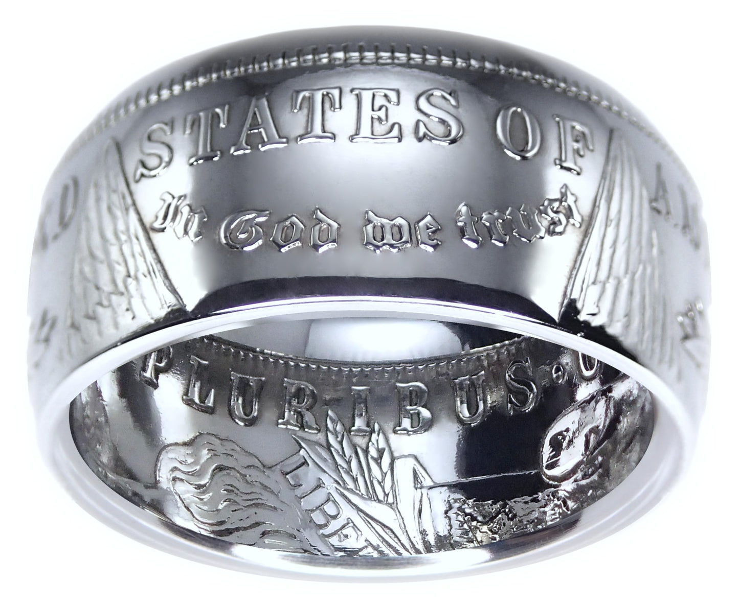 MORGAN Silver Dollar U.S. Coin Ring (Sizes 7-15) - Custom Handmade in USA (Antiqued/Tails, 7)