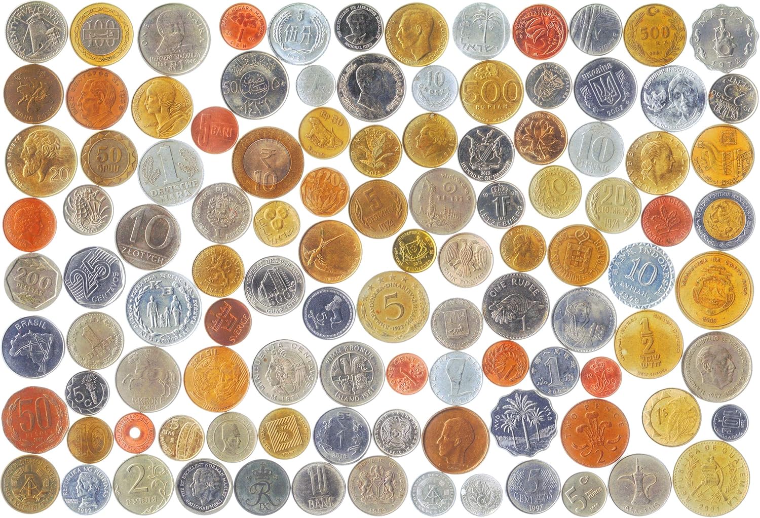 500 Different Coins from 100 Countries Around The World